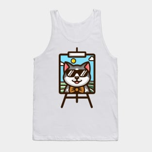 Cat art Tank Top